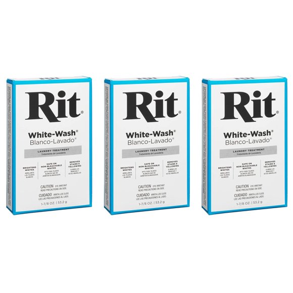 Tinte para tela en polvo Rit White Wash 53 g, paquete de 3