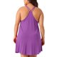 thumbnail image 3 of Agnes Orinda Women's Plus Size School College Camisón Tirantes Espagueti Cuello en V Sin Mangas Espalda Cruzada Ropa de Dormir Camisón 4X Púrpura, 3 of 5