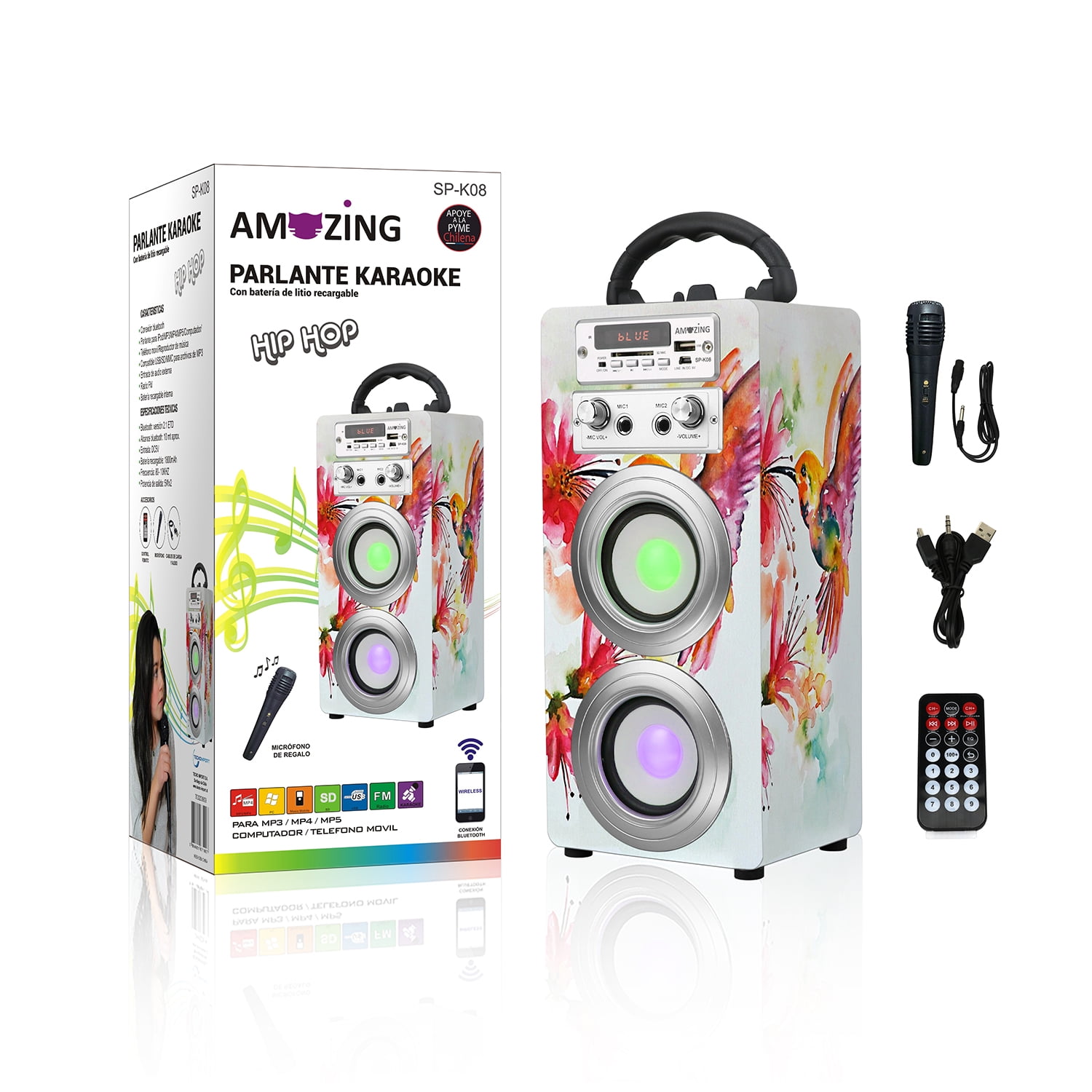 Amazing - Parlante Karaoke Hip-hop / Mic Sp -k08 Colibrí