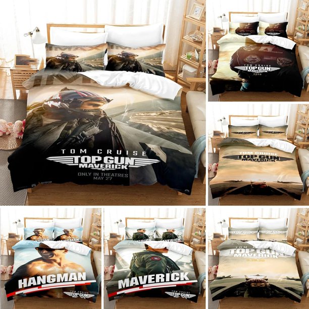 ed Top Gun Maverick Bedding Set Pillowcase Duvet Cover Double Adult Kids Bedclothes Quilt Cover