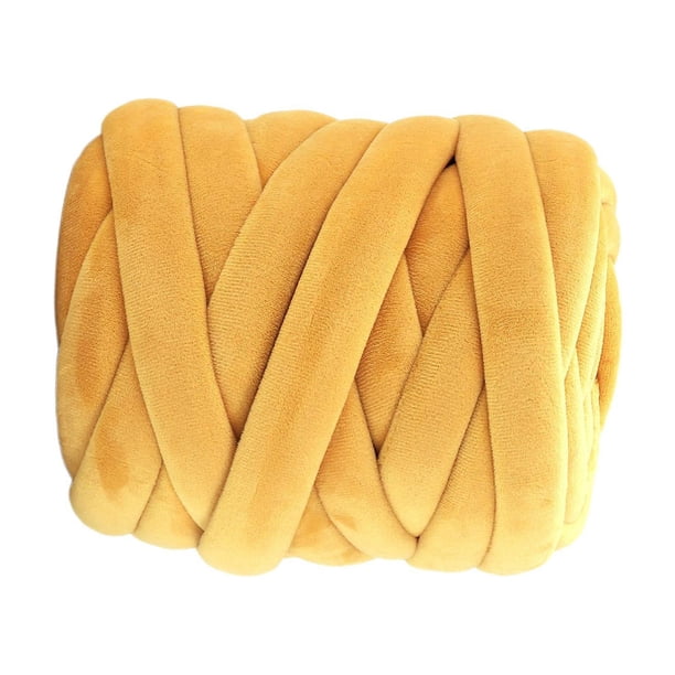 Hilo grueso de 250g, hilo súper voluminoso, 18,6 yardas de grosor, tubo de hilo súper suave, casa para mascotas, sofá, cama, almohada, brazo t Amarillo