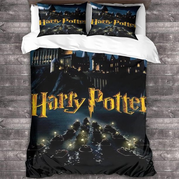 Harry Potter Duvet Cover Set 1pcs Magic School Bed Set with Pillowcases for Adults and Teens