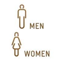 Bothyi - Señal De Inodoro Para Hombres Y Mujeres, Señal De Baño, Señal De Wc 3D Para Tienda, Centro Comercial, Hotel B Dorado