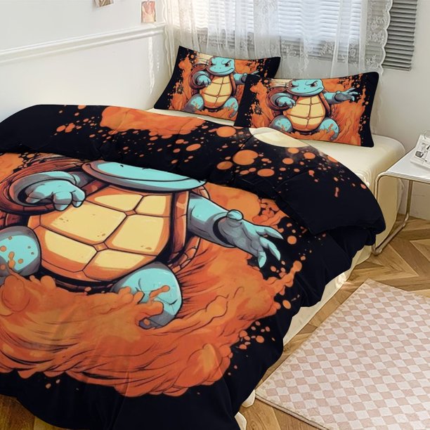 Squi_rtle Print Bedding Set Pattern Duvet Cove Set 3 Pieces 1 Quilt Cover And 2 Pillowcases for Women Men Teens