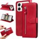 thumbnail image 3 of Funda tipo cartera para Tecno Spark 40 4G con bolsillo con cremallera y ranuras para tarjetas – Función de soporte Rojo, 3 of 5