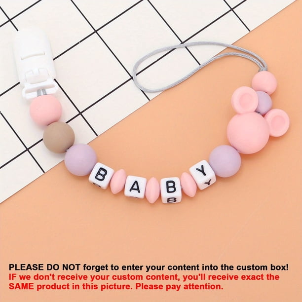 1pc Customized Baby Pacifier Clip, Unique Baby Shower Gift For Newborn Boys And Girls, Personalized Baby Stuff With Name, Adorable Baby Animal Silicon Pacifier Clip