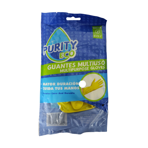 Purity Eco - Guantes De Latex Amarillo Talla S
