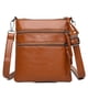 thumbnail image 1 of Bolsos cruzados para mujer, pequeños bolsos cruzados de piel auténtica para mujer, bolsos de hombro cruzados con múltiples bolsillos con cremallera, 1 of 6