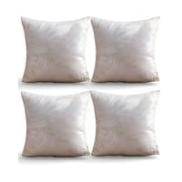 Genérico - Pack De 4 Fundas De Cojines Satin Diseño Hojas 45Cm X 45 Cm Beige