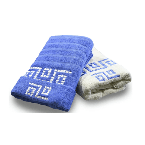 Genérico - Set 4 Toallas De Baño Twins (2 Mano + 2 Baño) Crudo Y Azul Doral