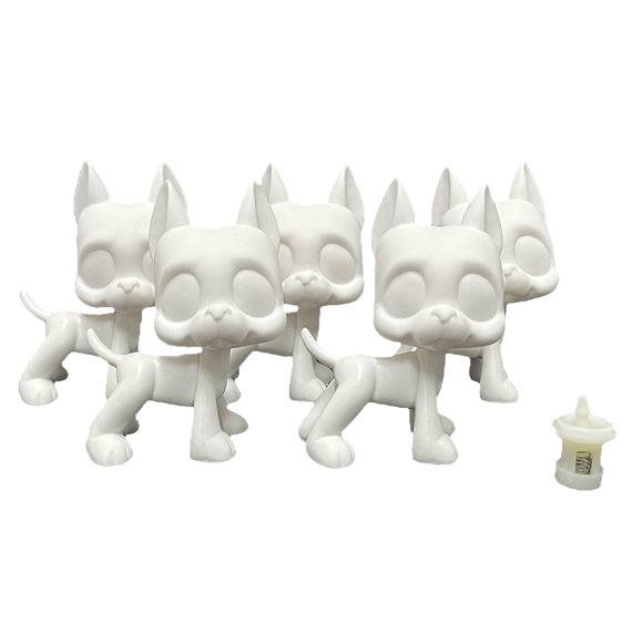 Figurita LPSCB 5 piezas Cabeza de Muñeco con Base Blanca 5 cm