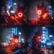 thumbnail image 5 of Casco con máscara QAONIE Punk LED para disfraces de Halloween para adultos, 5 of 9