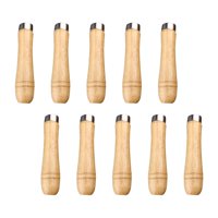Magideal - 10 Mangos De Lima De Madera De Repuesto Para Pulir Madera Dura, Artesanía De Carpintería Con Anillo De Metal Para Atornillar En Madera, Herramienta De Pequeño