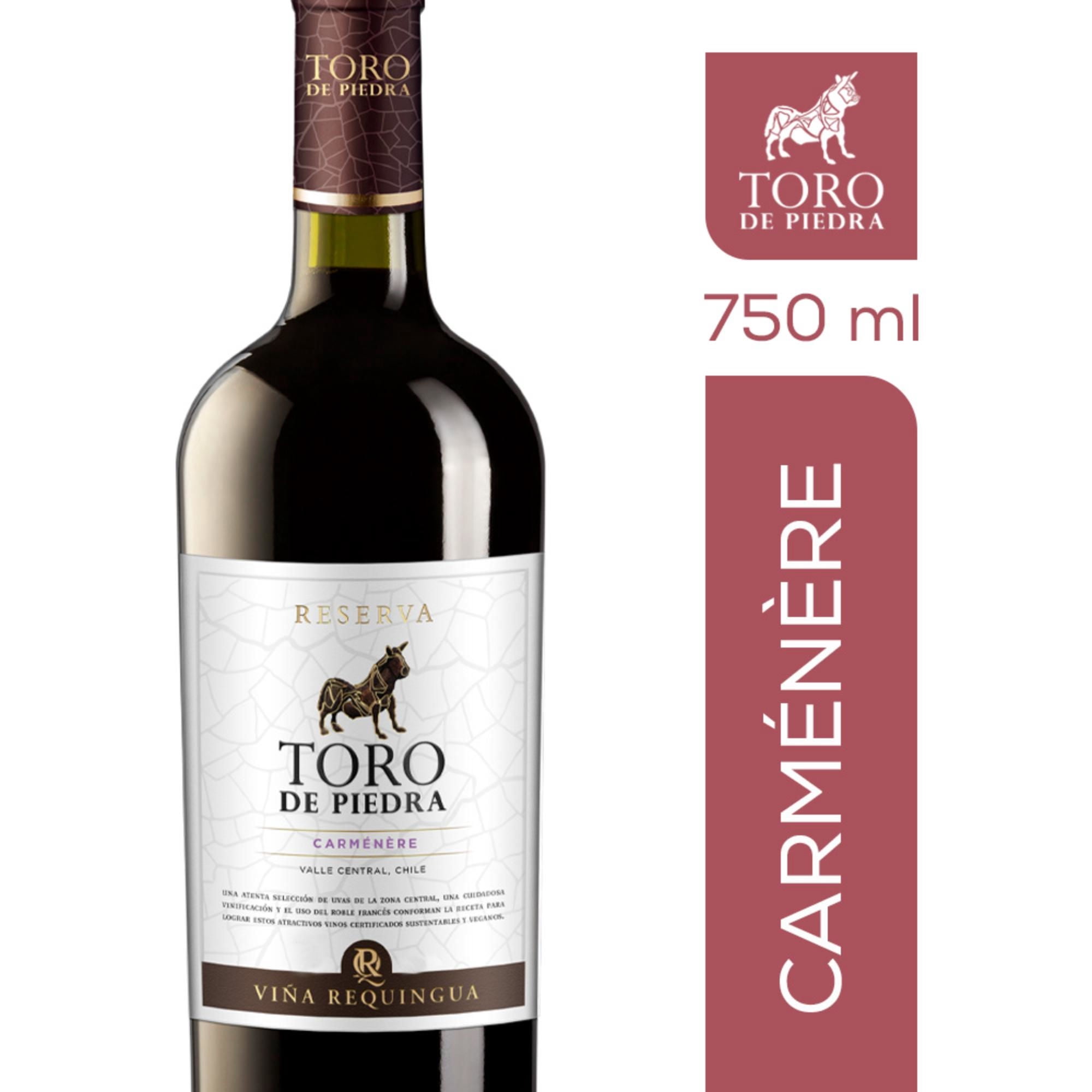 Vino Tinto Carmenere Reserva 14° Botella 750 ml Toro Piedra Roja
