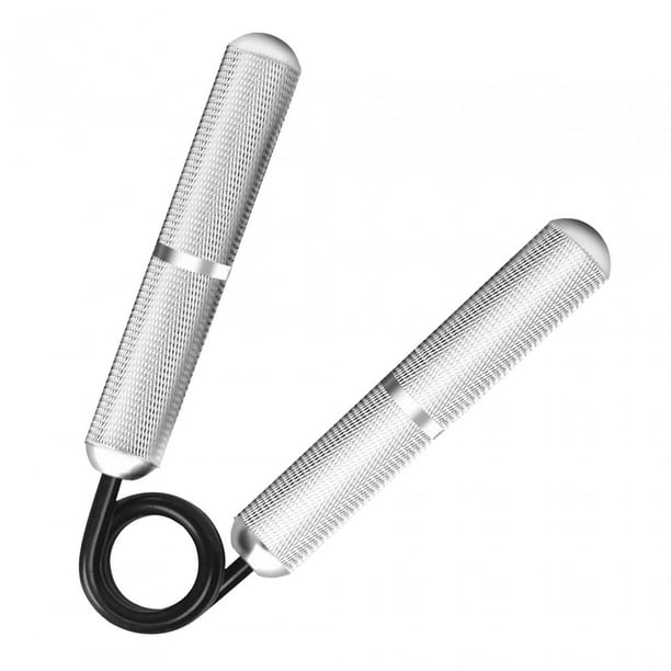 Pinza de mano Fortalecedor de agarre de mano de metal Camilla de Ejercicio de mano Muñeca Antebrazo Ejercitador de mano para Músico , Plata 200LB