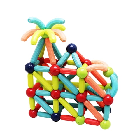 Magnescape - Bastones Magnéticos De Construcción 128 Piezas - Libre De Plomo