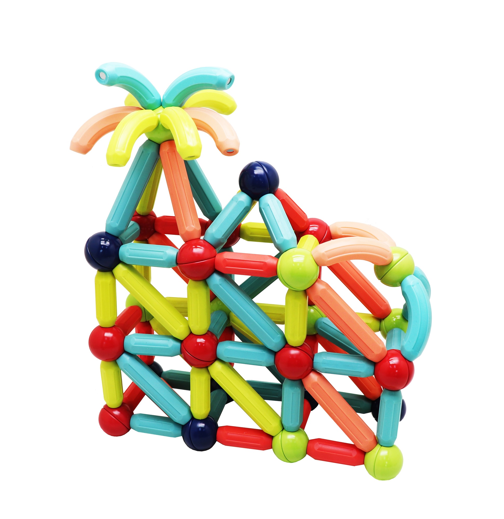 Magnescape - Bastones Magnéticos De Construcción 128 Piezas - Libre De Plomo