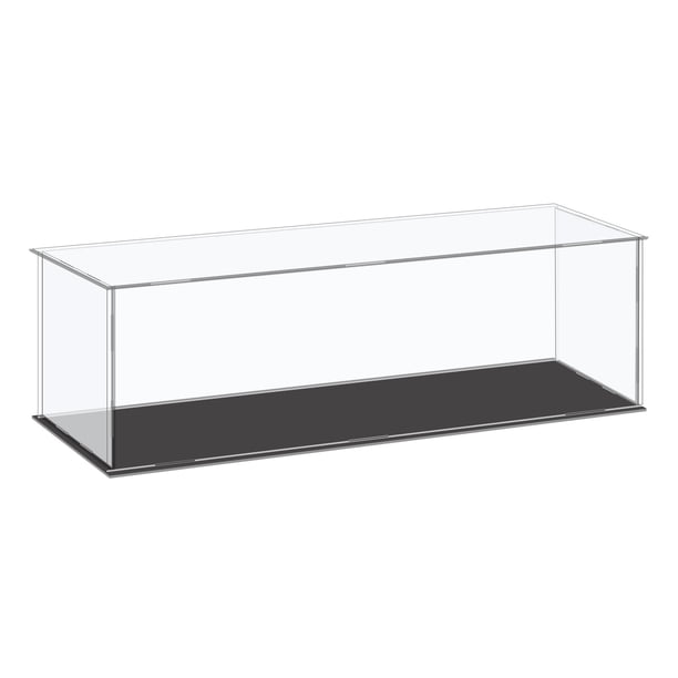 Uxcell Caja de Exhibición de Acrílico Caja de Plástico Cubo Caja de Almacenamiento Transparente Pequeña Ensamblar Vitrina a Prueba de Polvo 14.1x4.3x4.1" para Artículos de Colección