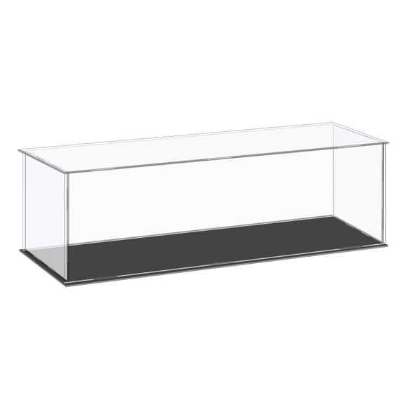 Uxcell Caja de Exhibición de Acrílico Caja de Plástico Cubo Caja de Almacenamiento Transparente Pequeña Ensamblar Vitrina a Prueba de Polvo 14.1x4.3x4.1" para Artículos de Colección