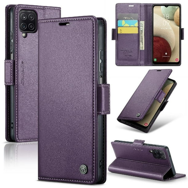 CaseMe tipo cartera Samsung Galaxy A12 5G con cierre magnético, RFID, tarjetero, soporte, carga inalámbrica