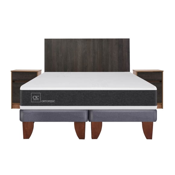 Cama Europea Europea New Ortopedic 2P Bd Espresso S 2 Plaza Base Dividida