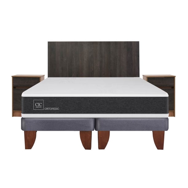 Cama Europea Europea New Ortopedic 2P Bd Espresso S 2 Plaza Base Dividida