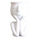 thumbnail image 1 of Retrato Humano Escultura Maceta Florero Suculento Cactus Maceta White_A, 1 of 5