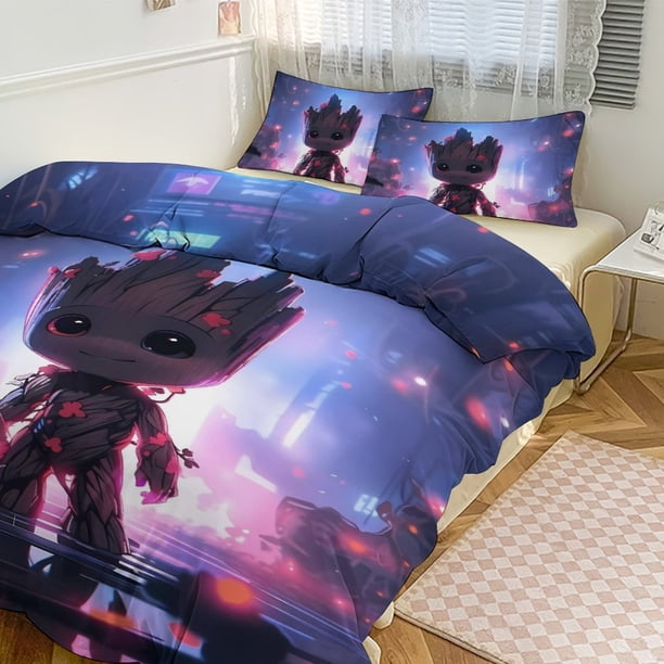 Guardians of The Galaxy Groot Bedding Sets for Kids Men Women Queen Size Comforter Set