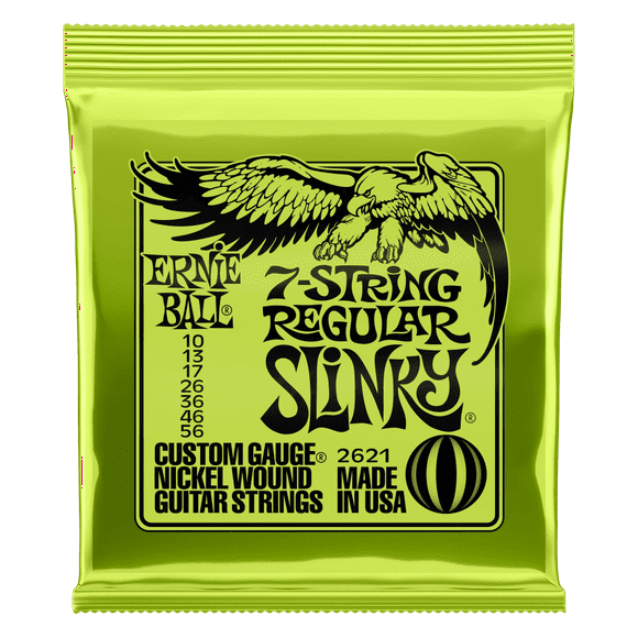 Cuerdas Guitarra Eléctrica de 7 Regular Slinky Ernie Ball 10-56 2621