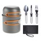 thumbnail image 5 of Utensilios De Cocina Para Acampar Senderismo Juego De Desorden Al Aire Libre Sartén Plegable Cubiertos Tenedor Naranja, 5 of 5
