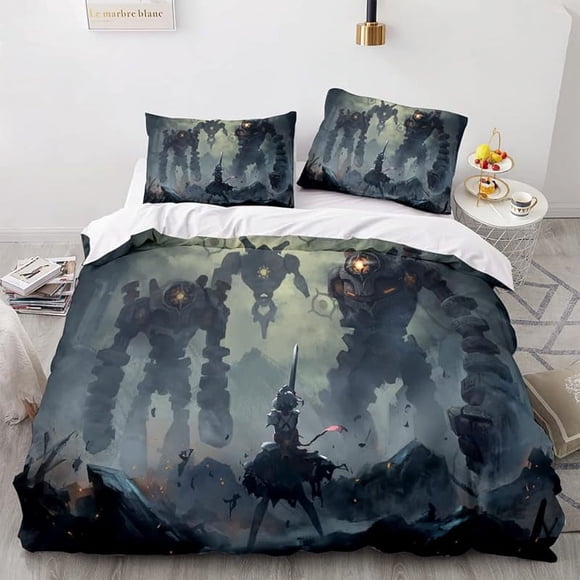 Genshi-n Im-pact D-uvet Cove-r Queen Size - Genshin- Impact- Printe-d Soft Microfi-ber Beddi-ng Set