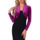 thumbnail image 1 of INSPIRE CHIC Chaqueta Bolero Abierta de Manga Larga de Terciopelo para Mujer, Color Púrpura Ciruela, Talla L, 1 of 6