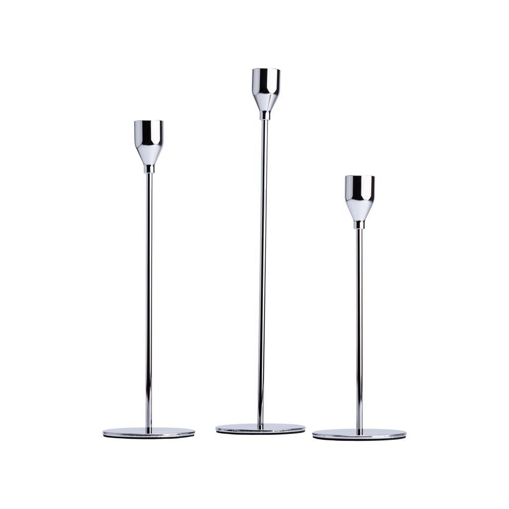 Oem - Pack 3 Porta Vela Candelabro Set 3 Candelabros Plateado