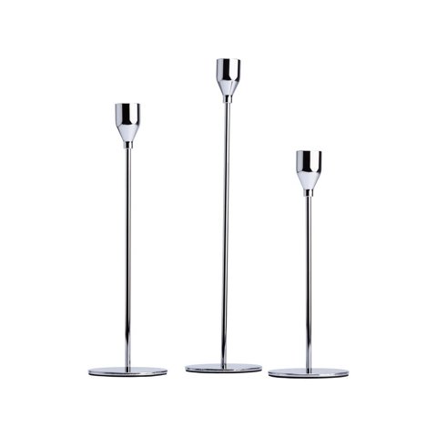 Oem - Pack 3 Porta Vela Candelabro Set 3 Candelabros Plateado