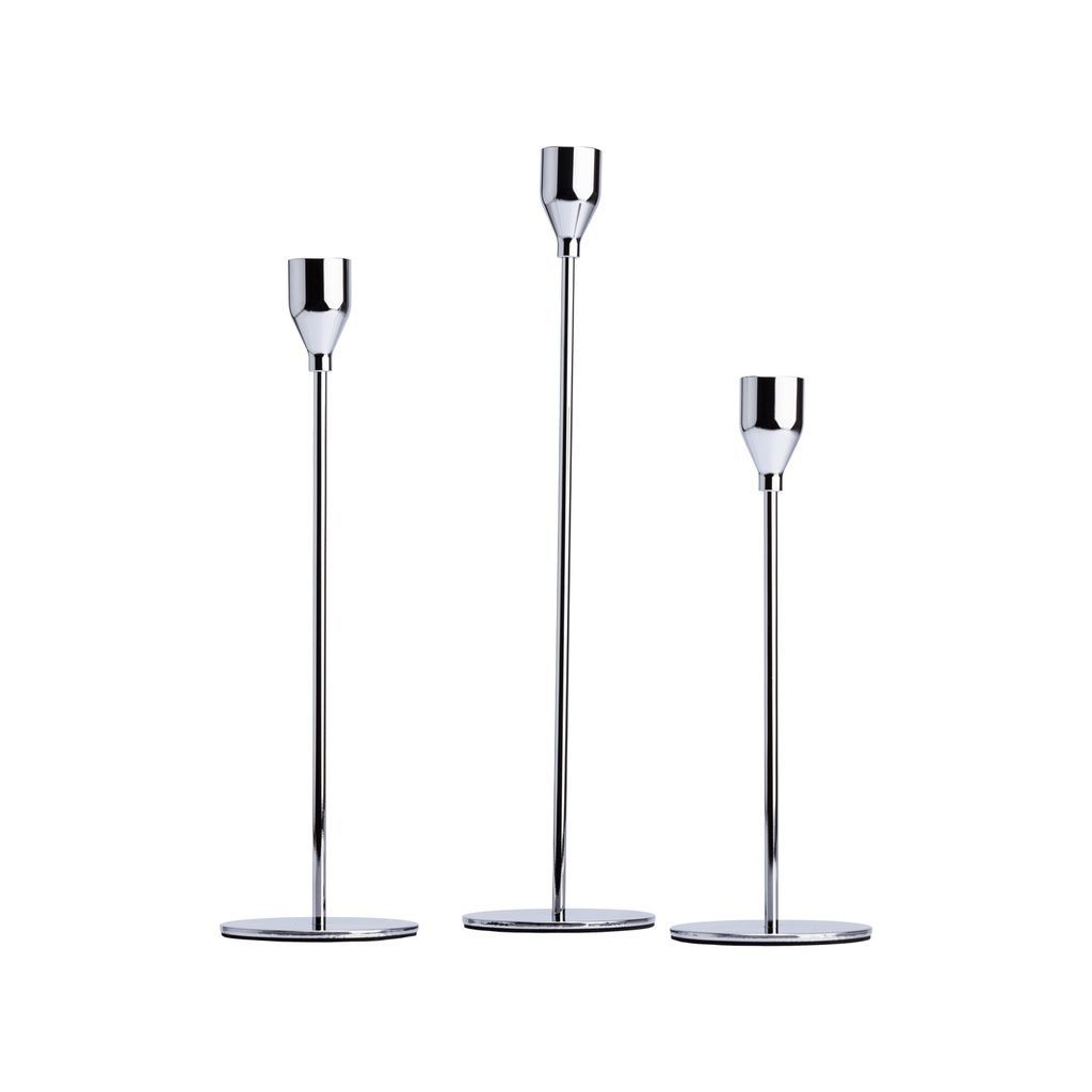 Oem - Pack 3 Porta Vela Candelabro Set 3 Candelabros Plateado