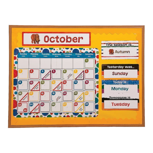 Tablero PINBOARD Fun Express – Set de Calendario de 161 piezas de Eric Carle