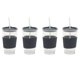 thumbnail image 1 of Mr. Coffee Sip Savvy Pack de 4 vasos de vidrio de 15 oz color azul medianoche con tapas y pajillas – Tazas reutilizables para café helado – Apto para lavavajillas – Vasos para llevar y agua, 1 of 5