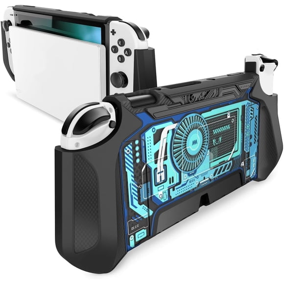 Funda Mumba Dockable para Nintendo Switch OLED 18 cm con agarre de TPU marino