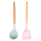 thumbnail image 1 of Juego de 2 utensilios de cocina de silicona y madera de bambú - Juego de utensilios de silicona - Utensilios de silicona para cocinar, 1 of 5