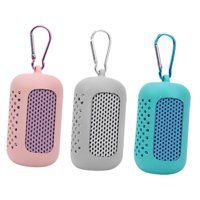 Ioensy - 3 Toallas Refrescantes De Microfibra Suave Para Viajes, Verano, Rosa, Gris Y Azul.