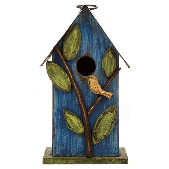Casa Colgante Para Pájaros Para Decoración De Jardín Al Aire Libre Color Azul
