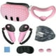thumbnail image 1 of VR Accesorios Set Para Meta Quest 3, Incluye 7 Pcs: Cubierta protectora para la cara, empuñaduras para el mando, cubierta para los auriculares, protector para la lente y cubierta para la carcasa.-Rosa, 1 of 8