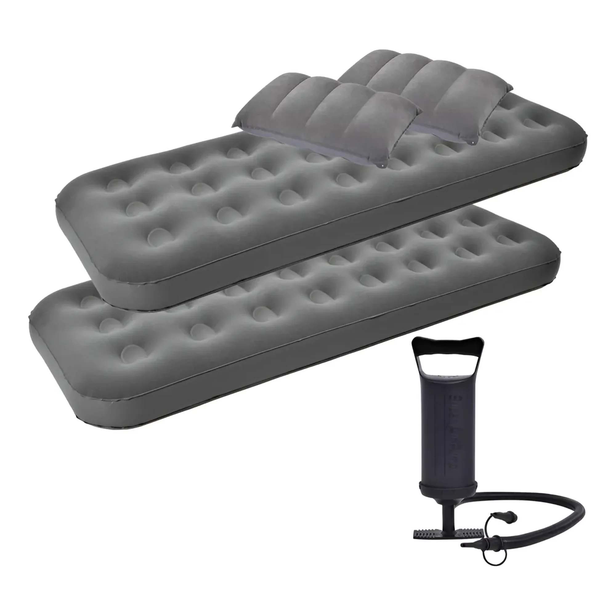 Genérico - Colchón Inflable Individual Doble Gris