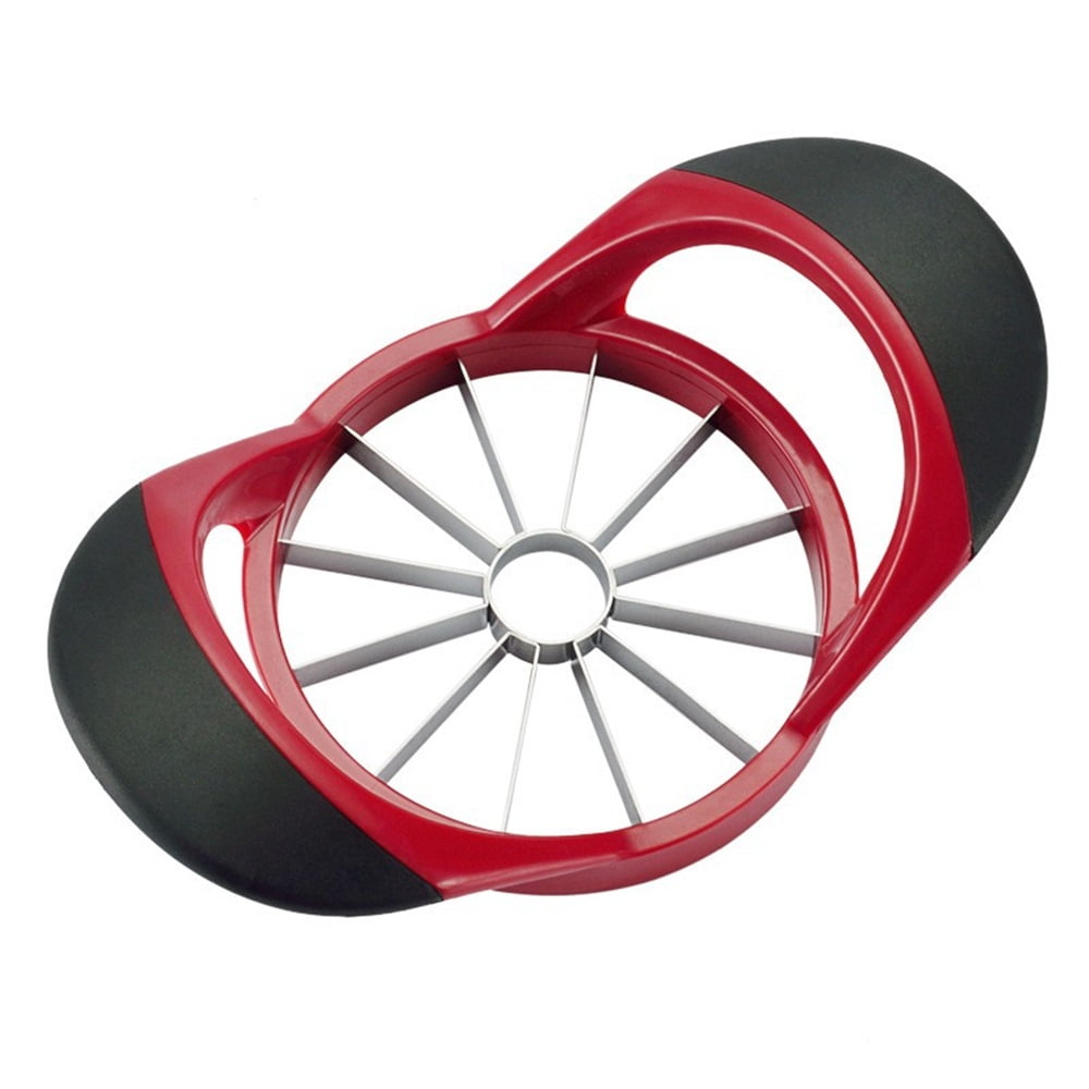 Xusx111 - Slicer De Manzana Extra Grande, Cortador De Manzana Pesado De 12 Rodajas, Corer De Manzana Duradera, Slicer De Manzana De Acero Inoxidable Y Corer - Para Manzana, Patata, Cebolla Y Más, Rojo