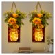 thumbnail image 5 of Juego de candelabros de pared OurWarm Mason Jar Sunflower LED Remote, 5 of 9
