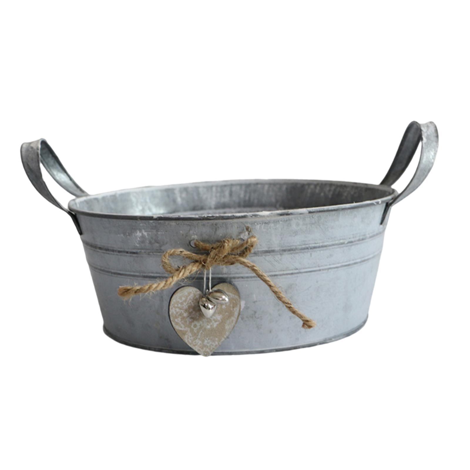 Magideal - Cubo De Flores De Hierro Retro, Jardinera, Cubo, Contenedor De Plantas Suculentas, Decoración Rústica Para Balcón, Jardín, Decoración Del Hogar, Cubo