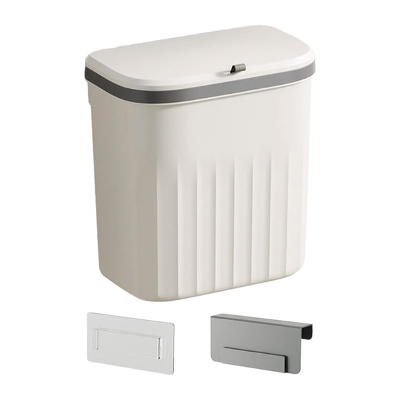 Contenedor De Basura Montado En La Pared Contenedor De Compost De Cocina Para Camping Baño Dormitorio Blanco 12L