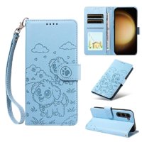 Funda Billetera Foxdock Compatible Con Samsung Galaxy S23 Plus, Diseño Perrito Tierno, Ranuras Para Tarjetas Y Soporte Plegable