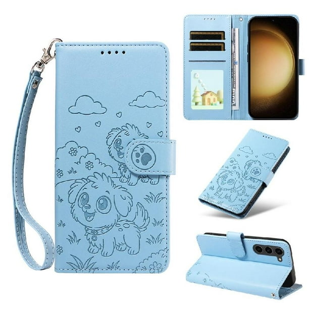 Funda Billetera FOXDOCK Compatible con Samsung Galaxy S23 Plus, Diseño Perrito Tierno, Ranuras para Tarjetas y Soporte Plegable