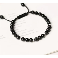 Genérico - Pulsera Plata Turmalina Negra Con Caja